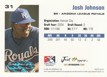 2006 Just Autographs - Signatures #31 Josh Johnson Back