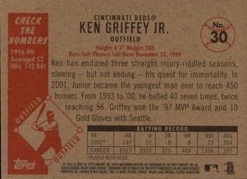 2003 Bowman Heritage #30 Ken Griffey Jr. Back