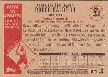 2003 Bowman Heritage #31 Rocco Baldelli Back