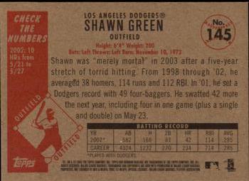 2003 Bowman Heritage #145 Shawn Green Back