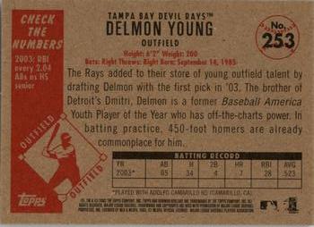 2003 Bowman Heritage #253 Delmon Young Back