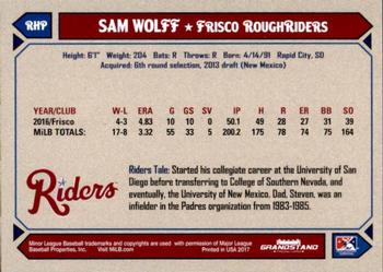 2017 Grandstand Frisco RoughRiders #36 Sam Wolff Back