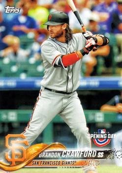 2018 Topps Opening Day #185 Brandon Crawford Front