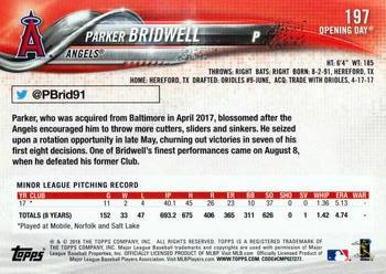2018 Topps Opening Day #197 Parker Bridwell Back