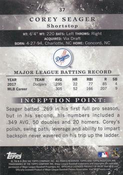 2018 Topps Inception #37 Corey Seager Back