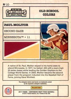 2017 Panini Contenders Draft Picks - Old School Colors #10 Paul Molitor Back