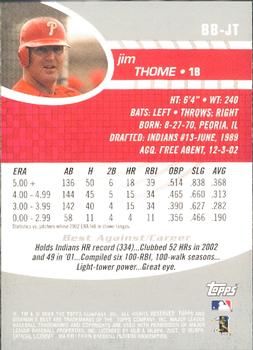 2003 Bowman's Best #BB-JT Jim Thome Back