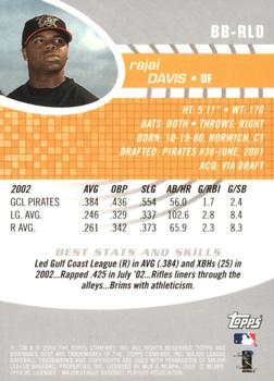2003 Bowman's Best #BB-RLD Rajai Davis Back