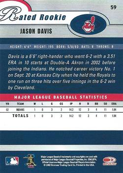 2003 Donruss #59 Jason Davis Back