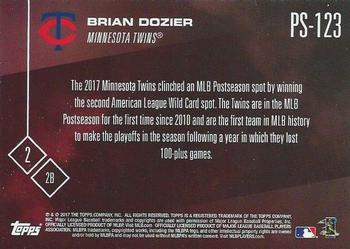 2017 Topps Now Postseason Minnesota Twins #PS-123 Brian Dozier Back