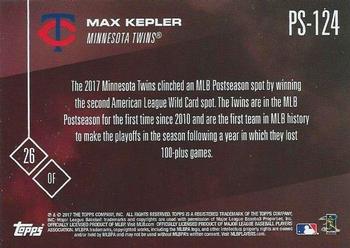 2017 Topps Now Postseason Minnesota Twins #PS-124 Max Kepler Back