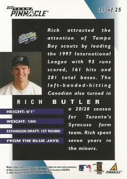 1998 Pinnacle Tampa Bay Devil Rays Team Pinnacle Collector's Edition #21 Rich Butler Back