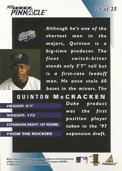 1998 Pinnacle Tampa Bay Devil Rays Team Pinnacle Collector's Edition #24 Quinton McCracken Back