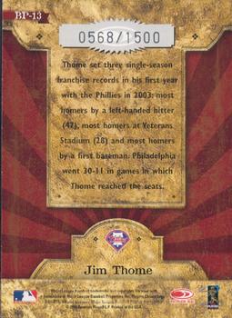 2004 Donruss Throwback Threads - Blast From the Past #BP-13 Jim Thome Back