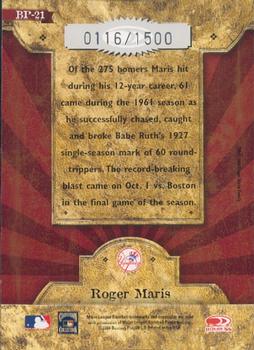 2004 Donruss Throwback Threads - Blast From the Past #BP-21 Roger Maris Back