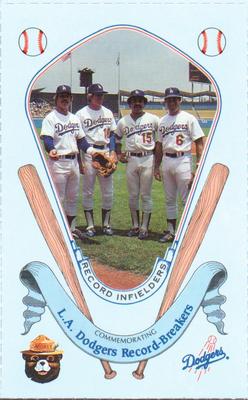 1988 Los Angeles Dodgers Record-Breakers Smokey #15 Steve Garvey / Davey Lopes / Bill Russell / Ron Cey Front