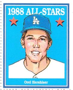 1992 Trak Auto Los Angeles Dodgers All-Star Stamps #NNO 1988 All-Stars Front