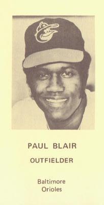 1970 D.C. Department of Motor Vehicles Baltimore Orioles #NNO Paul Blair Front