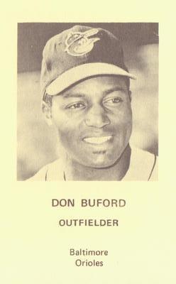 1970 D.C. Department of Motor Vehicles Baltimore Orioles #NNO Don Buford Front