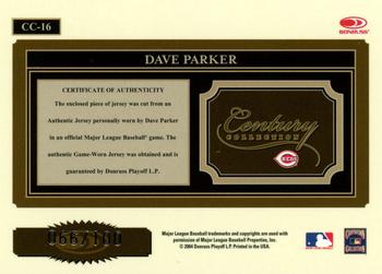 2004 Donruss Throwback Threads - Century Collection Material #CC-16 Dave Parker Back