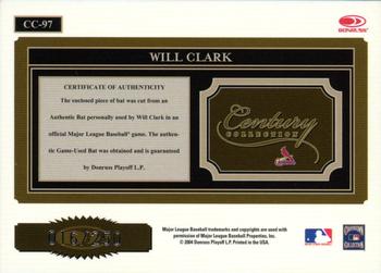 2004 Donruss Throwback Threads - Century Collection Material #CC-97 Will Clark Back