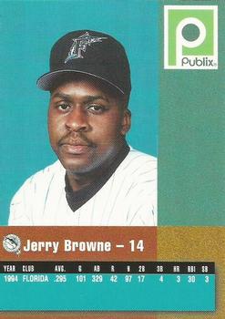 1995 Publix Florida Marlins #NNO Jerry Browne Back