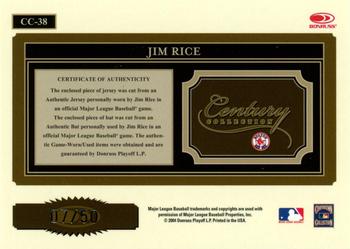 2004 Donruss Throwback Threads - Century Collection Material Combo #CC-38 Jim Rice Back