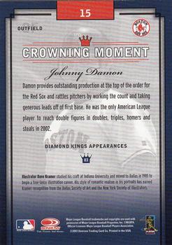 2003 Donruss Diamond Kings #15 Johnny Damon Back