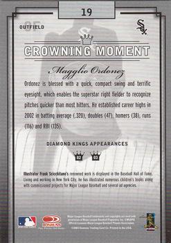 2003 Donruss Diamond Kings #19 Magglio Ordonez Back