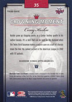 2003 Donruss Diamond Kings #35 Corey Koskie Back