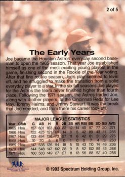 1993 Front Row Premium All-Time Greats Joe Morgan #2 Joe Morgan Back