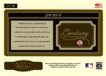 2004 Donruss Throwback Threads - Century Collection Material Prime #CC-38 Jim Rice Back