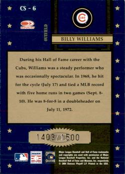 2004 Donruss Throwback Threads - Century Stars #CS-6 Billy Williams Back