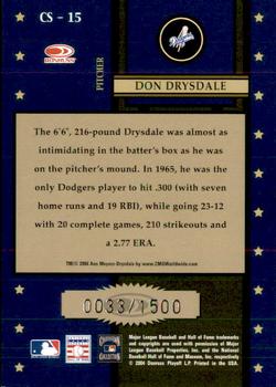 2004 Donruss Throwback Threads - Century Stars #CS-15 Don Drysdale Back