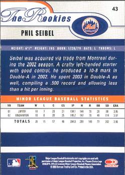 2003 Donruss/Leaf/Playoff (DLP) Rookies & Traded - 2003 Donruss Rookies & Traded #43 Phil Seibel Back