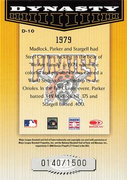 2004 Donruss Throwback Threads - Dynasty #D-10 Willie Stargell / Dave Parker / Bill Madlock Back