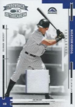 2004 Donruss Throwback Threads - Material #70 Todd Helton Front