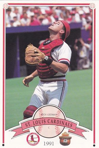 1991 St. Louis Cardinals Smokey #NNO Rich Gedman Front