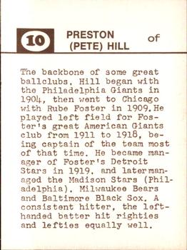 1974 Laughlin Old-Time Black Stars #10 Pete Hill Back