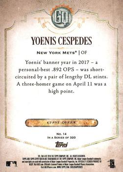 2018 Topps Gypsy Queen #14 Yoenis Cespedes Back