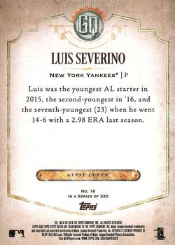2018 Topps Gypsy Queen #16 Luis Severino Back