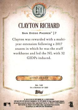 2018 Topps Gypsy Queen #142 Clayton Richard Back