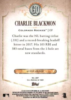 2018 Topps Gypsy Queen #287 Charlie Blackmon Back