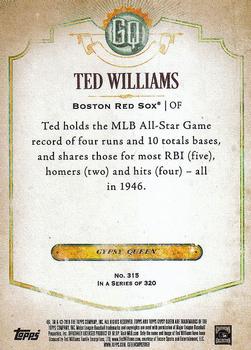 2018 Topps Gypsy Queen #315 Ted Williams Back