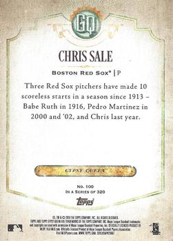 2018 Topps Gypsy Queen #100 Chris Sale Back