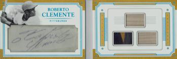 2017 Panini National Treasures - Legends Cuts Booklet Materials #LCBM-RC Roberto Clemente Front