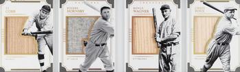 2017 Panini National Treasures - Quad Player Materials Booklet Holo Gold #QPMB-5 Rogers Hornsby / Honus Wagner / Jimmie Foxx / Ty Cobb Front