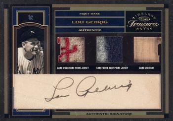 2004 Donruss Timeless Treasures - Home Away Gamers Combos Signature Prime #HA-19 Lou Gehrig Front
