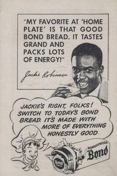 1947 Bond Bread Jackie Robinson #NNO Leap, Scoreboard in Back Back
