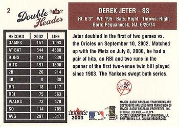 2003 Fleer Double Header #2 Derek Jeter Back